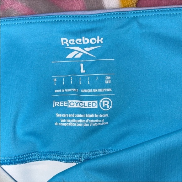 Reebok Ombré Pastel Rainbow Pink Blue Leggings L - Picture 4 of 4